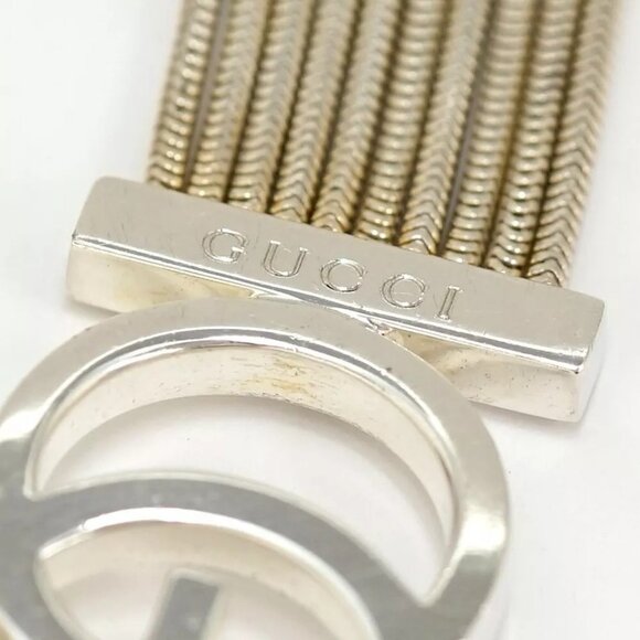 GUCCI Multi Strand G Logos Bracelet 7.5" Silver 925 Auth w/Box #783-32 - Picture 8 of 16
